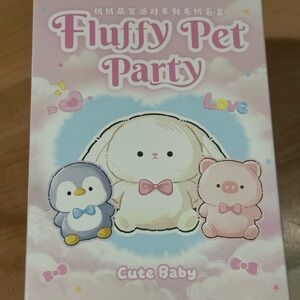 Source Unknown Fluffy Pet Party Plush Trio - Pink, Cream, Blue